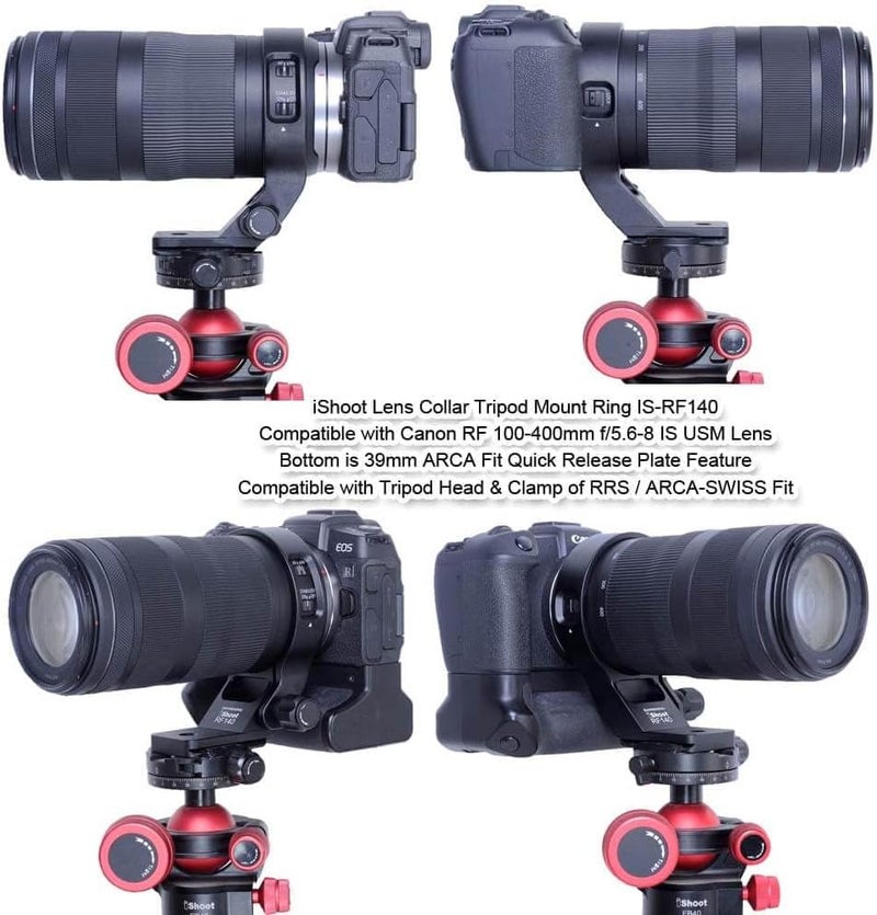 iShoot Metal Tripod Mount Ring Lens Collar Compatible with Canon RF 100-400mm f/5.6-8 is USM, Lens Support Holder Bracket Bottom is Arca-Swiss Fit Quick Release Plate Dovetail Groove - Image 5